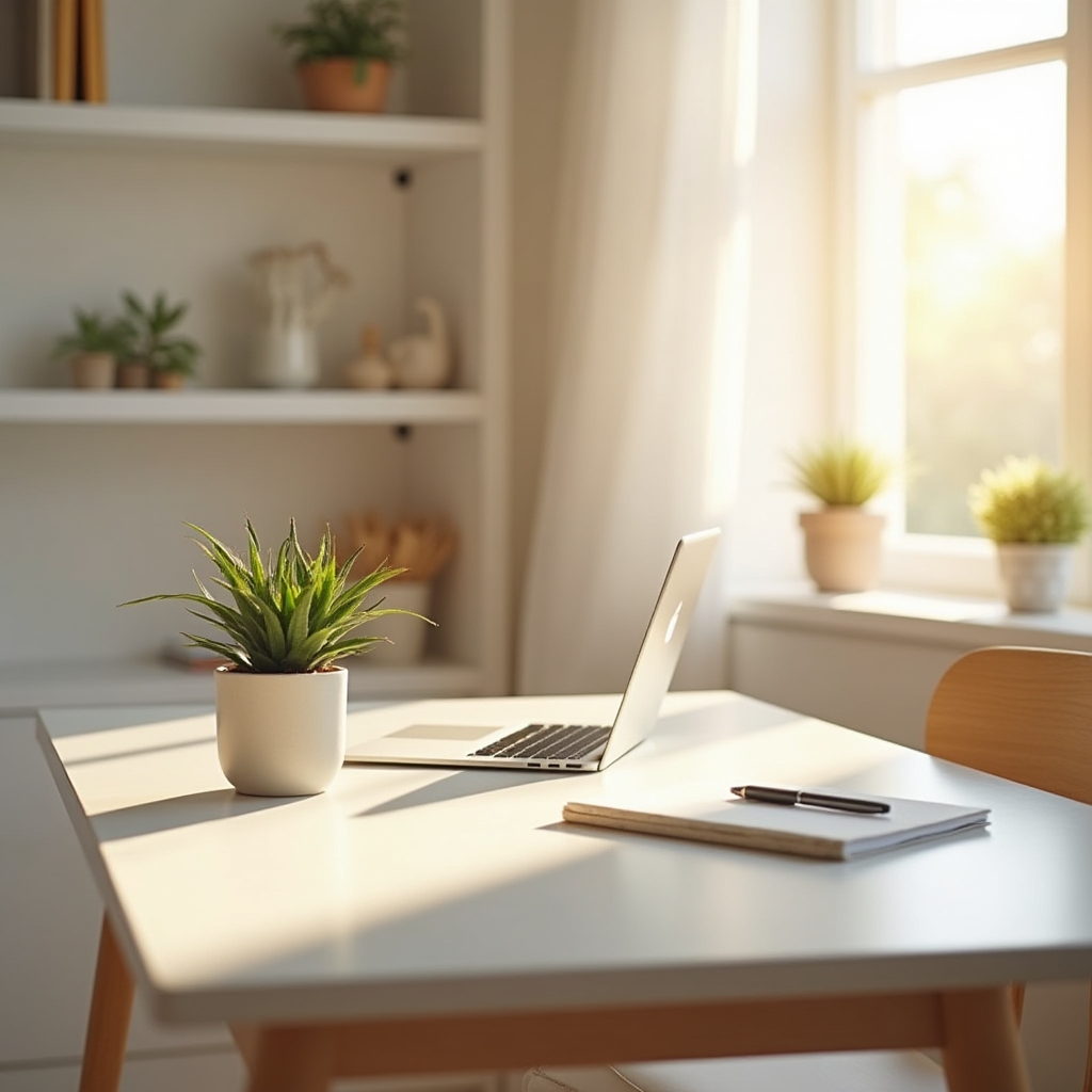 Strukturierter Homeoffice-Arbeitsplatz
